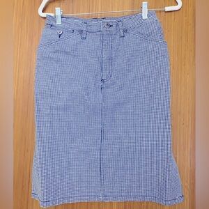 Liz Claiborne Blue and White Checkered Skirt